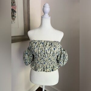NWT A&F Off the Shoulder Floral Blouse